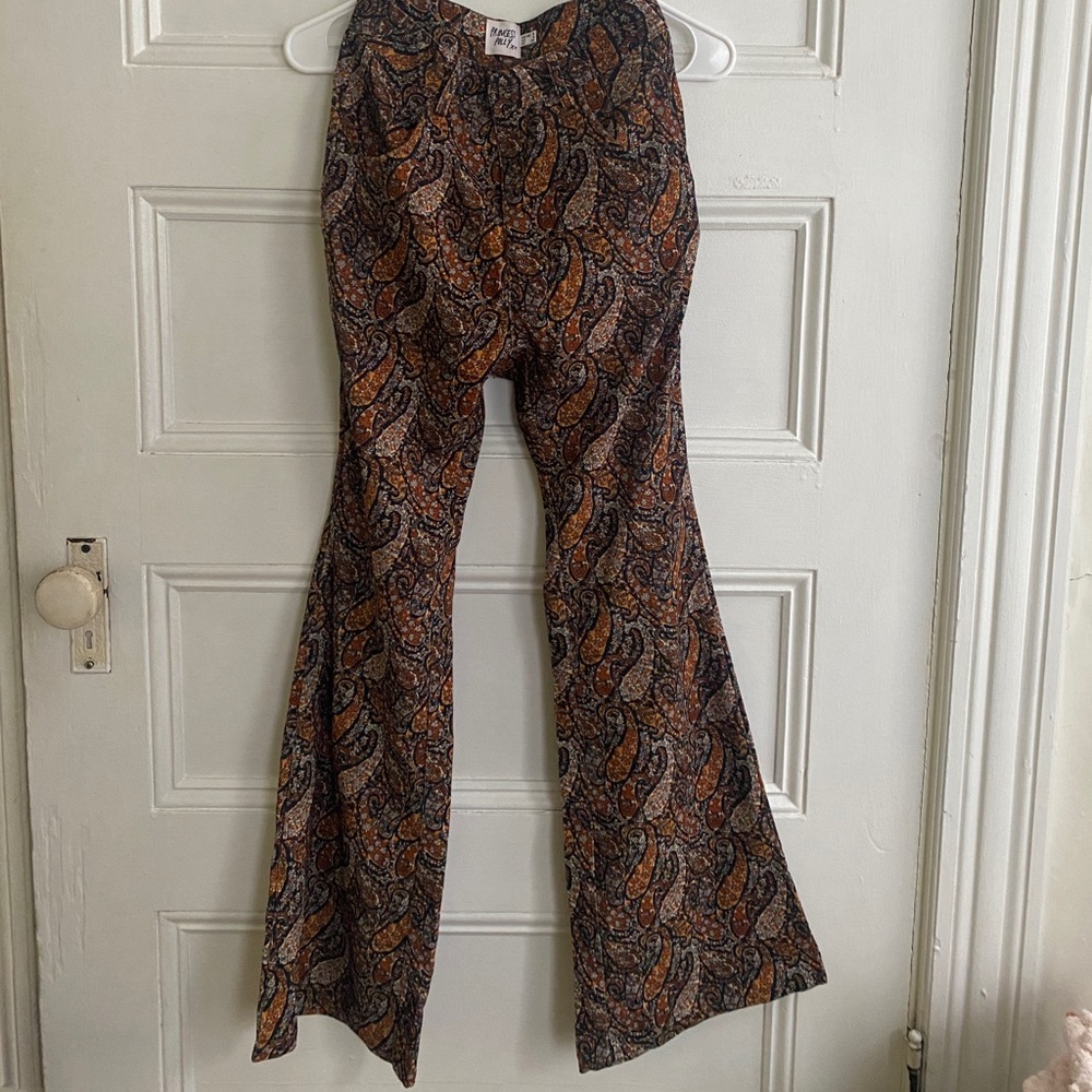 Flare courdory patterned pants